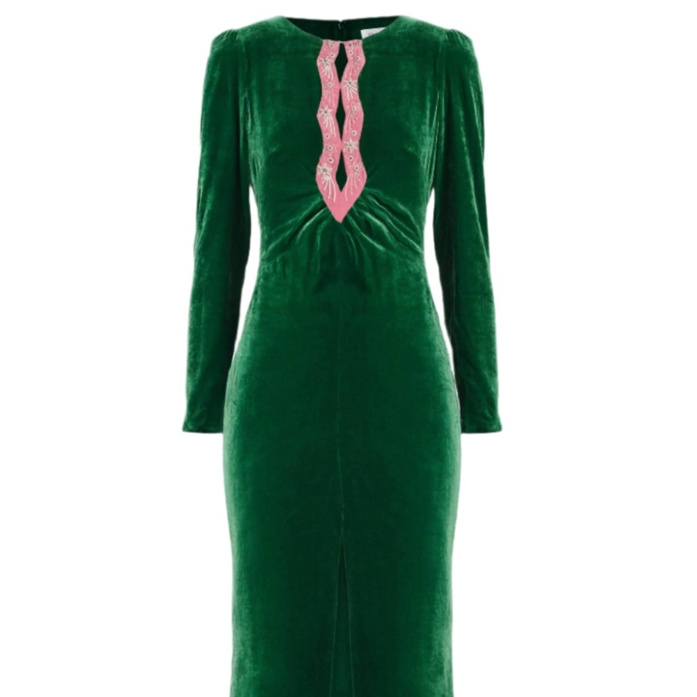 Saloni Jinx C Dress in Bright Emerald Size 8